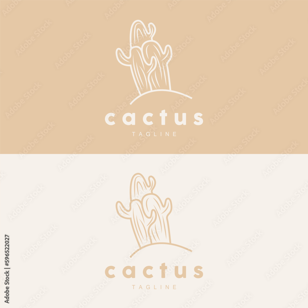 Cactus Logo, Simple Line Cactus Design, Green Plant Vector, Icon, Symbol, Illustration Cactus Logo, Simple Line Cactus Design, Green Plant Vector, Icon, Symbol, Illustration