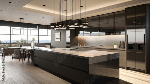 modern kitchen interior with kitchen