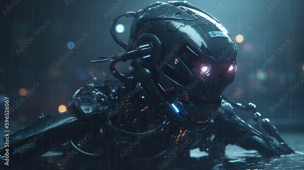 poison robot, digital art illustration, Generative AI poison robot, digital art illustration, Generative AI