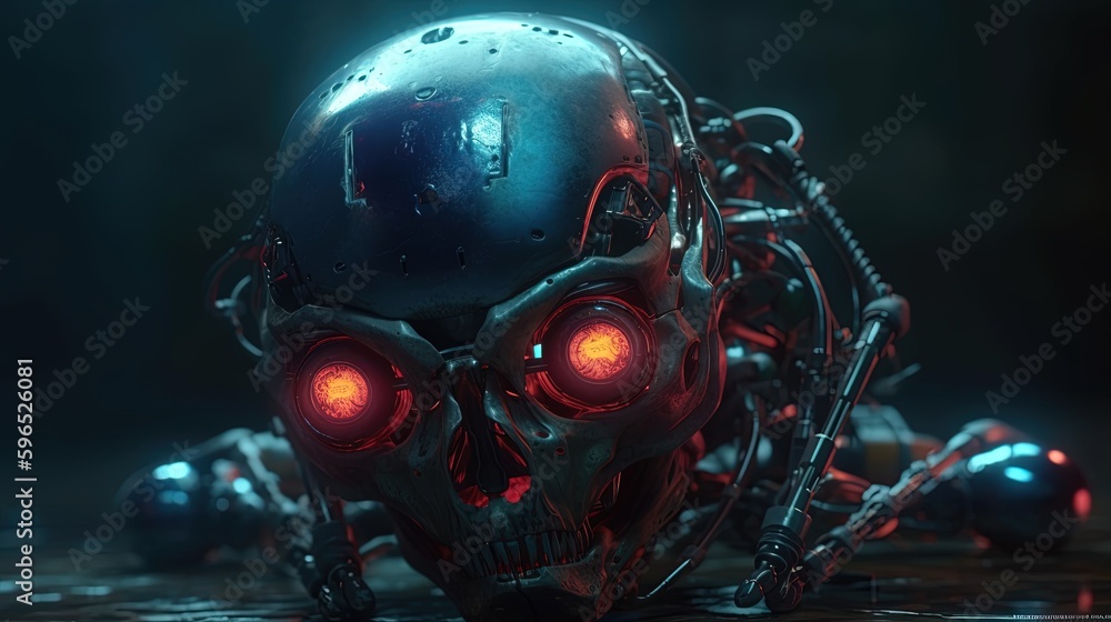 poison robot, digital art illustration, Generative AI poison robot, digital art illustration, Generative AI
