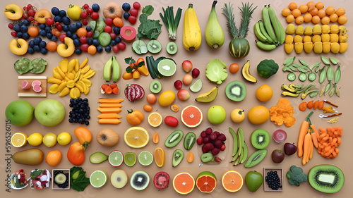Fruit knolling images | Generative AI photo