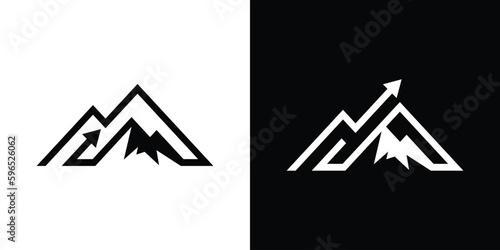 mountain and arrow financial invest logo design icon vector illustration