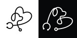 logo design dog and love icon animal pet line vector illustration