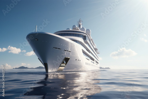 Luxury yacht cruising on the sea, Generative AI   © Jhati