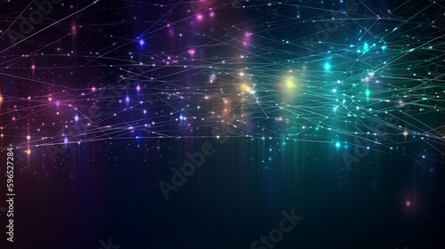 Network connection fiber optic , Abstract futuristic network lines background , Network technology