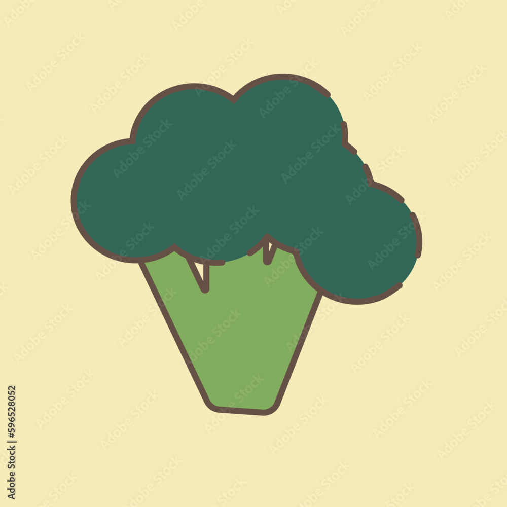 Broccoli icon in flat style. Vector illustration. Vegetable symbol. Broccoli icon in flat style. Vector illustration. Vegetable symbol.