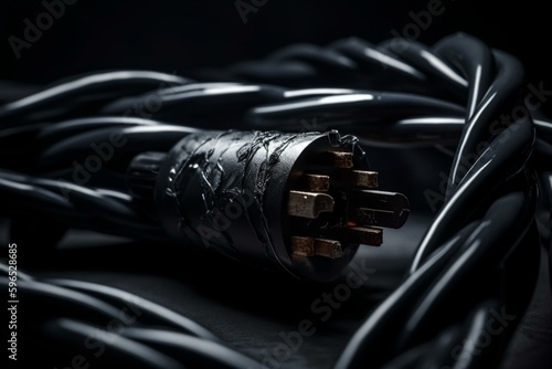 A dark power cable. Generative AI