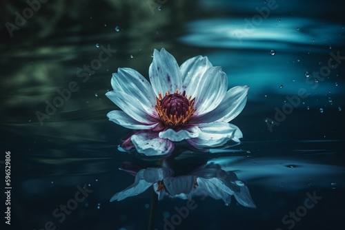 Floating aquatic flower. Generative AI