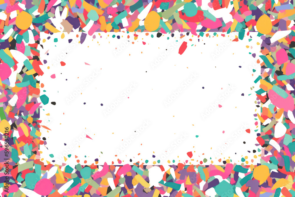 Transparent Confetti Border Frames AI Generated