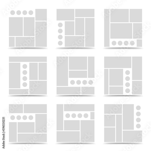 Moodboard template. Photo collage layout. Minimalist Moodboard.