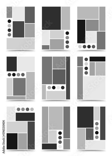 Moodboard template. Photo collage layout. Minimalist Moodboard.