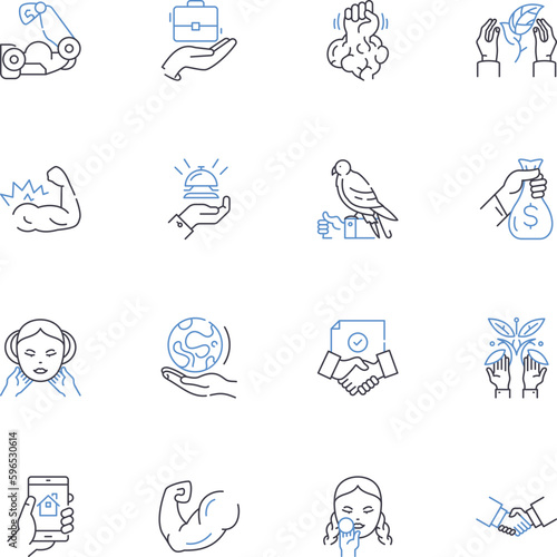 Dialogue exchange line icons collection. Conversation, Discourse, Dialogue, Communication, Interaction, Debate, Negotiation vector and linear illustration. Rapport,Exchange,Banter Generative AI