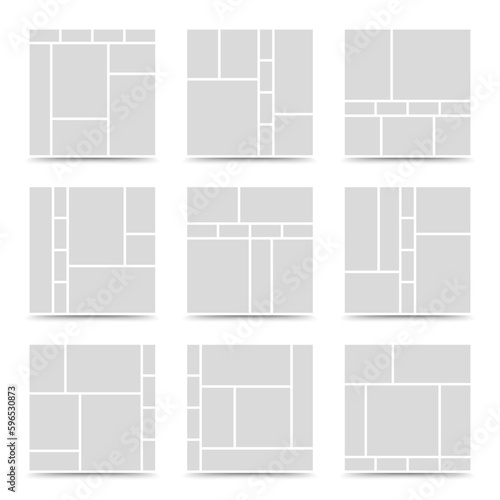 Moodboard template. Photo collage layout. Minimalist Moodboard.