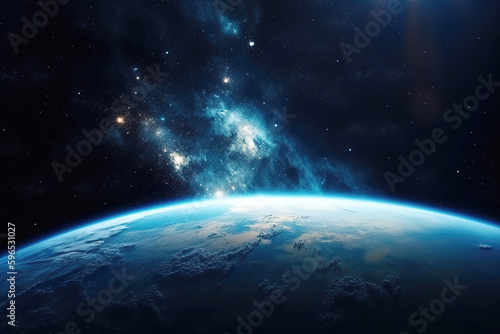 Deep space planets  great science fiction wallpaper  cosmic landscape.