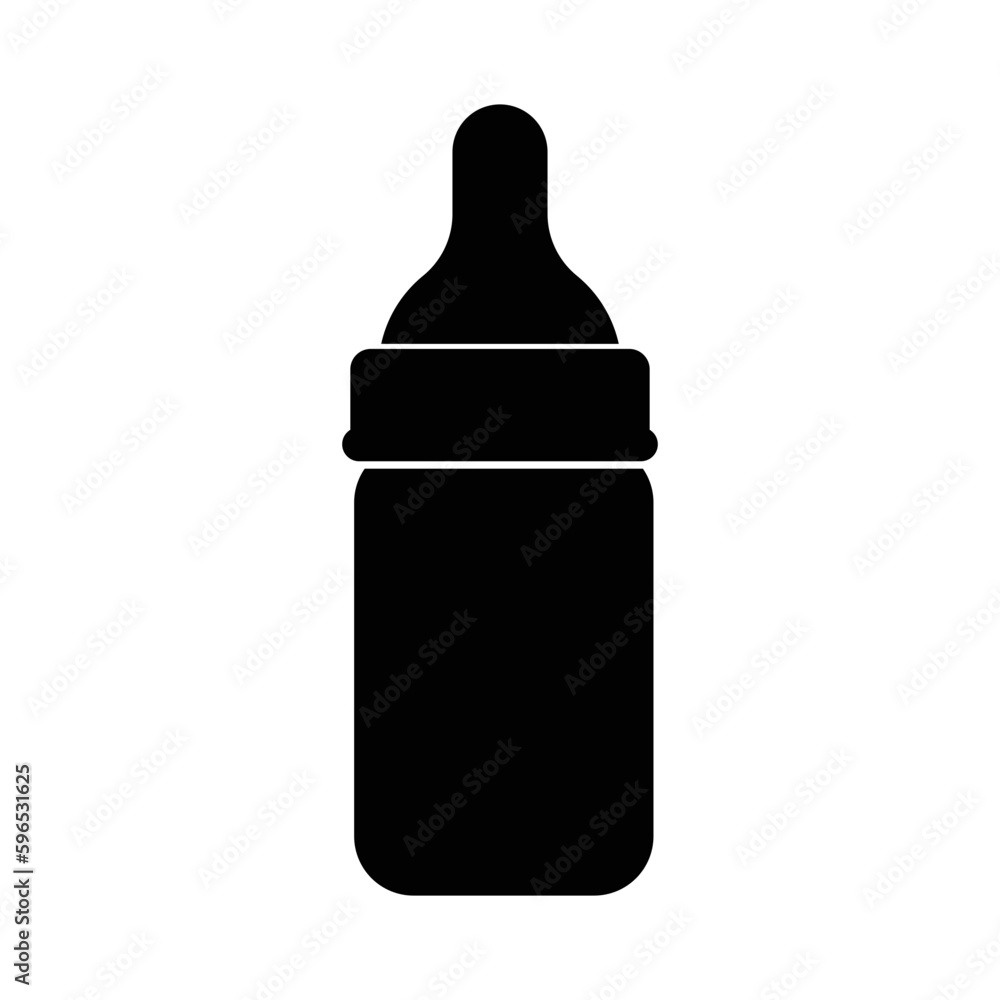 Baby milk bottle icon isolate on white background. Baby milk bottle icon isolate on white background.