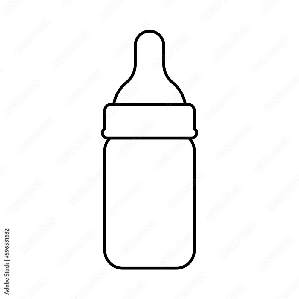 Isolated baby bottle with milk on white background