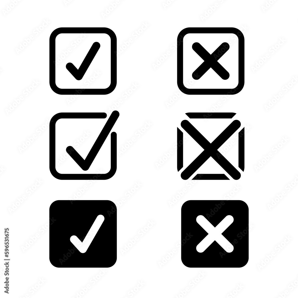 Check Mark icon set isolate on white background. Check Mark icon set isolate on white background.