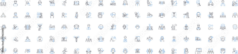New generation line icons collection. Innovation, Progress, Advancement, Technology, Diversity, Modernity, Creativity vector and linear illustration. Empowerment,Inclusion,Equality Generative AI