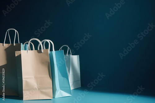 Colorful shopping bag settings