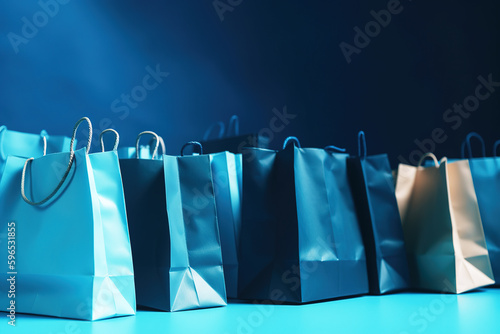 Colorful shopping bag settings