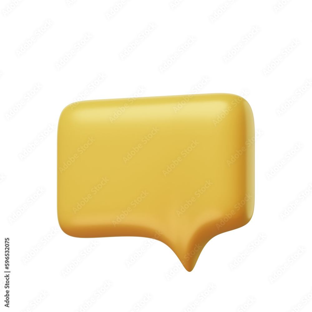abstract yellow speech bubble 3D abstract yellow speech bubble 3D