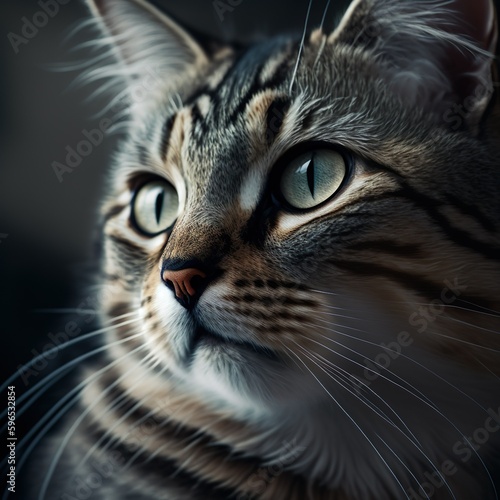 close up portrait of a cat, generative AI
