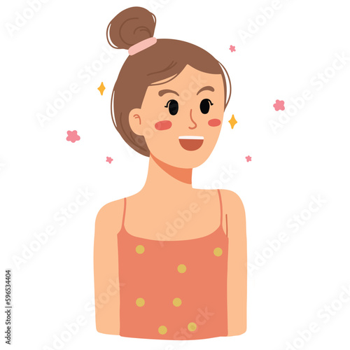 Skincare routine girl beautiful illustration
