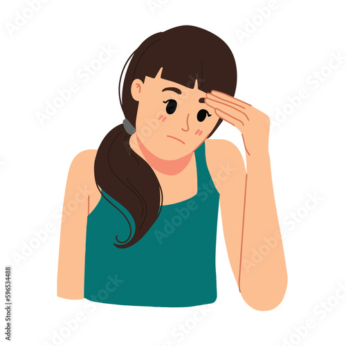 embarrassed woman covering her face with hand illustration 