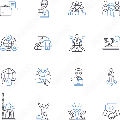 Political philosophy line icons collection. Democracy, Authority, Sovereignty, Liberty, Equality, Justice, Fascism vector and linear illustration. Communism,Capitalism,Ideology outline Generative AI