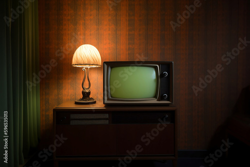 50s tv in vintage interior design