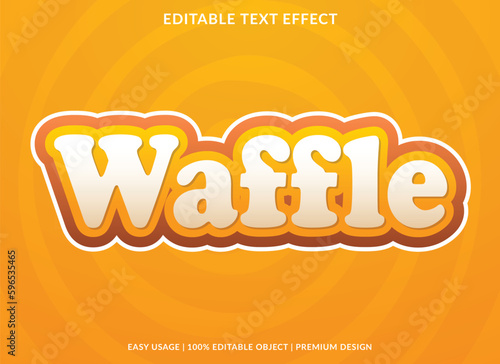 waffle text effect template business logo and brand editable vector