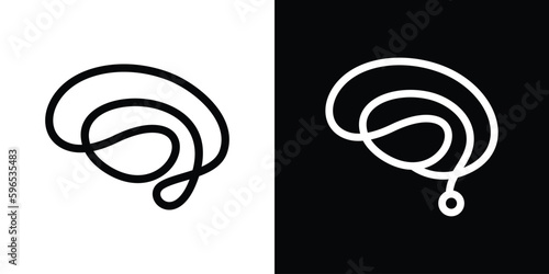 logo brain line simple abstract icon vector illustration
