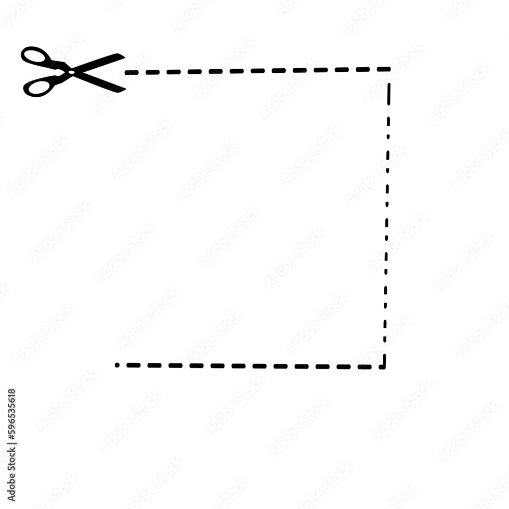 Scissor cut line vector Scissor cut line vector