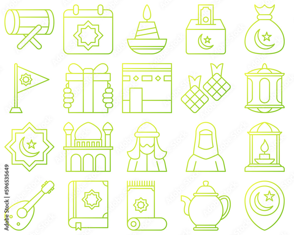 Fototapeta premium Ramadan in flat style isolated
