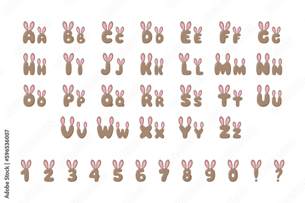 Bunny alphabet in cartoon style Bunny alphabet in cartoon style