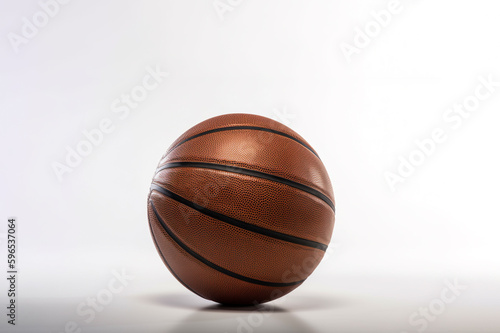 This is a real image of the New Standard Basketball captured against a white background in a studio light setup. generative AI. © Surachetsh