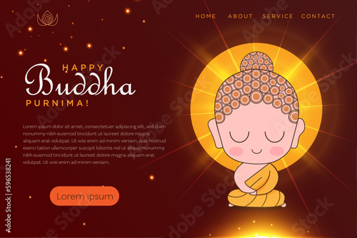 Hand drawn Buddha purnima vesak vector illustrations
