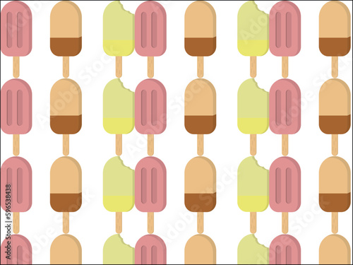 Colorful ice cream dessert pattern vector. Summer vector design.