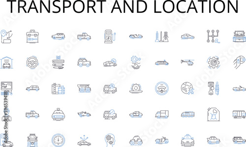 Transport and location line icons collection. Hiking, Running, Painting, Singing, Dancing, Cooking, Reading vector and linear illustration. Writing,Knitting,Yoga outline signs set Generative AI