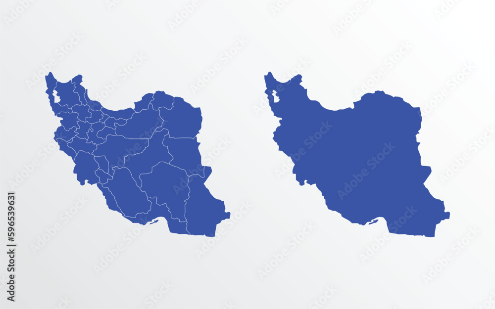 Iran map vector illustration. blue color on white background