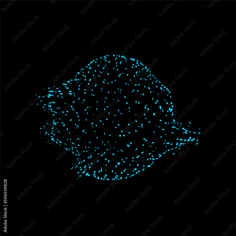 Futuristic sphere of dots particles, sci fi mesh. Vector dots and atoms ...
