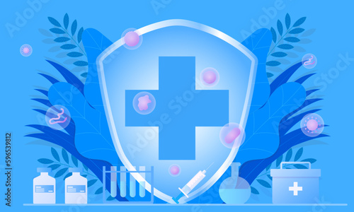 Resist virus, medical concept vector illustration