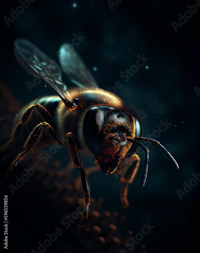 Bee in Focus. AI Generated