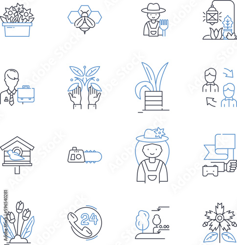 Aerospace engineering line icons collection. Aerospace, Aviation, Rocketry, Thermodynamics, Propulsion, Aerodynamics, Launch vector and linear illustration. Satellite,Navigation,Missile Generative AI