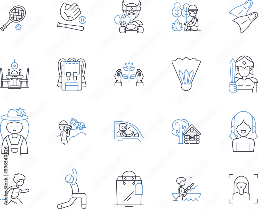 Competition line icons collection. Rivalry, Contest, Battle, Challenge, Matchup, Showdown, Duel vector and linear illustration. Struggle,Confrontation,Racing outline signs set Generative AI