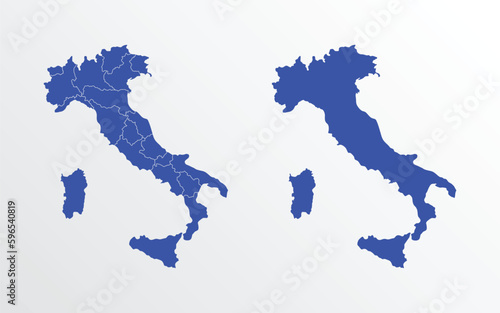 Italy map vector illustration. blue color on white background
