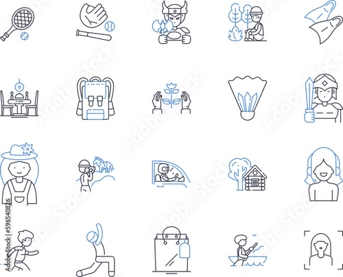 Competition line icons collection. Rivalry, Contest, Battle, Challenge, Matchup, Showdown, Duel vector and linear illustration. Struggle,Confrontation,Racing outline signs set Generative AI