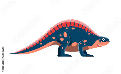 Cartoon Lotosaurus dinosaur character. Jurassic era reptile or animal  extinct lizard or monster isolated vector funny personage. Paleontology herbivore dinosaur  prehistoric beast