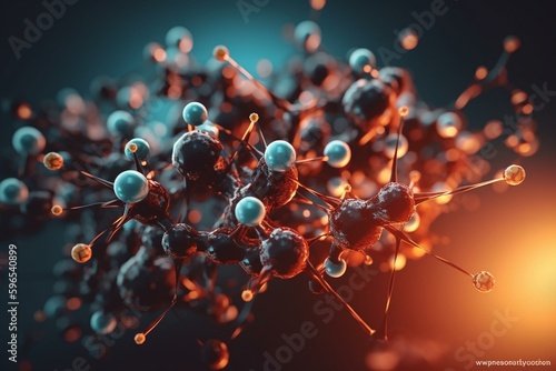 Illustration of Adrenochrome molecule. Generative AI