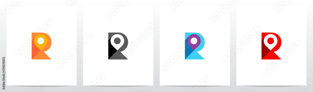 Map Pointer Location Pin On Letter Logo Design R Map Pointer Location Pin On Letter Logo Design R